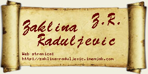 Žaklina Raduljević vizit kartica